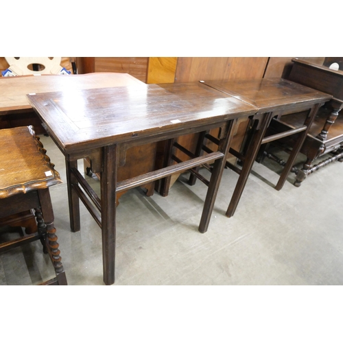 104 - A pair of 19th Century style Chinese elm altar tables