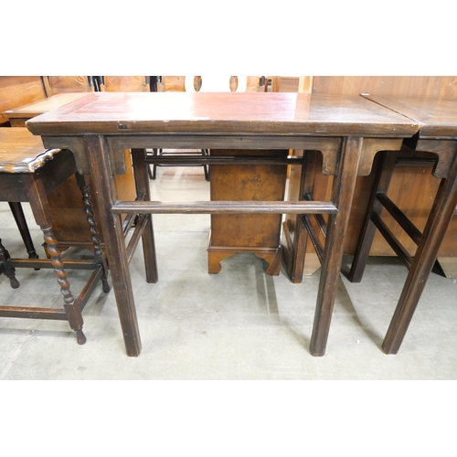 104 - A pair of 19th Century style Chinese elm altar tables