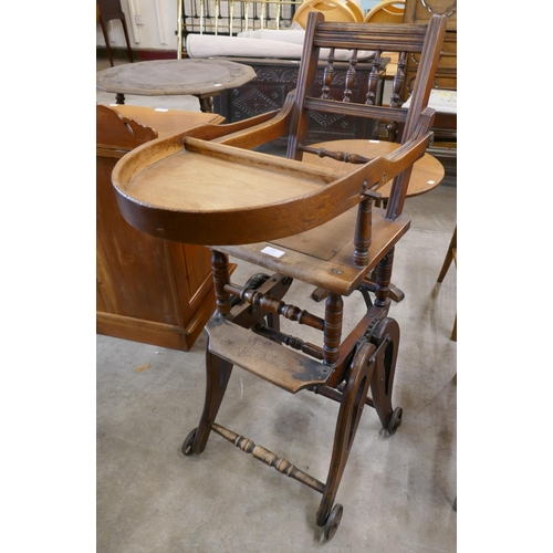 134 - A Victorian walnut metamorphic child's chair