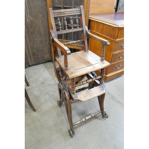 134 - A Victorian walnut metamorphic child's chair