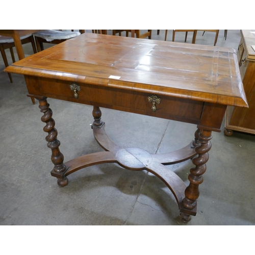 146 - A William & Mary walnut single drawer side table