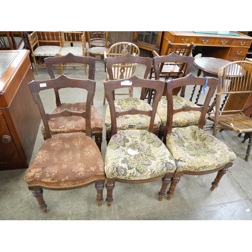 158 - A set of six Victorian mahogany dining chairs