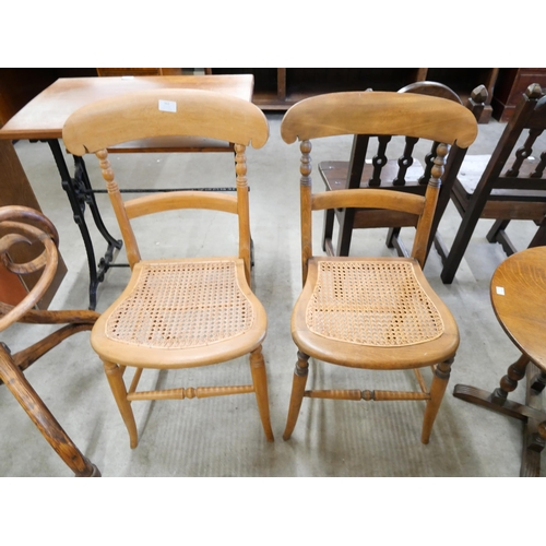 162 - A pair of Victorian beech bedroom chairs