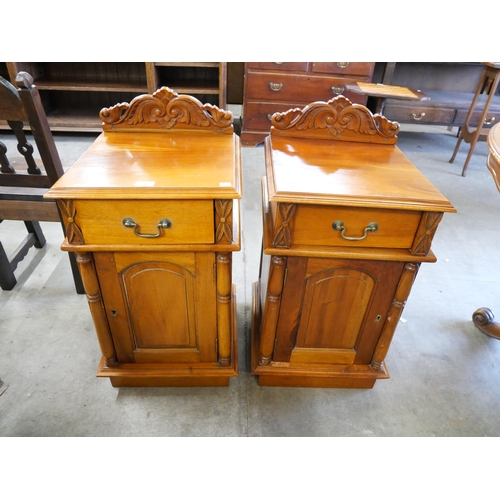 164 - A pair of French style carved hardwood pot cupboards