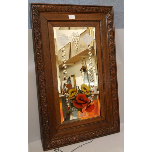 237 - A Victorian painted oak framed gypsy mirror