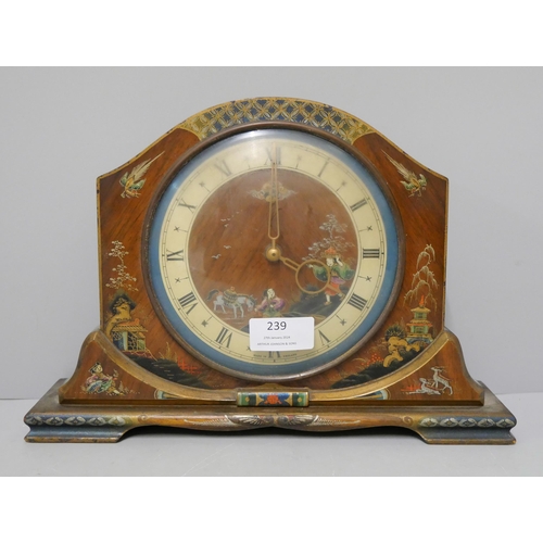 239 - An early 20th Century Japanned walnut timepiece