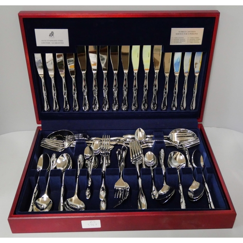 239E - A cased Viners 18/10 stainless steel canteen of cutlery