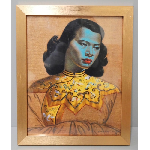 243 - A small Vladimir Tretchikoff print, Chinese Girl, framed