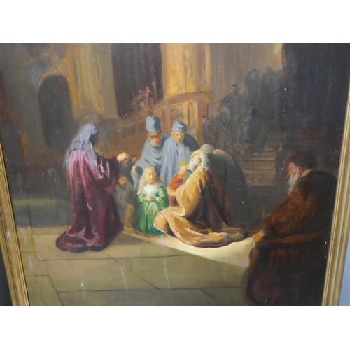 246 - Continental School (20th Century), Biblical scene, oil on canvas, framed