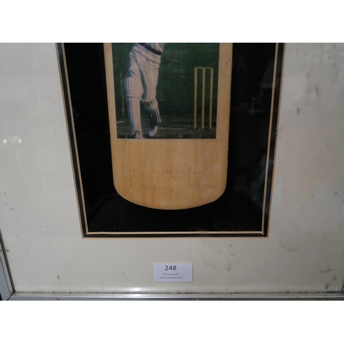 248 - A signed commemorative Sir Gary Sobers cricket bat, framed