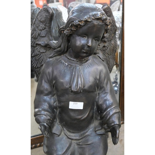 259 - A large French style bronze figure of an angel