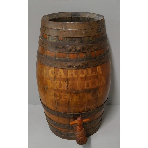 264 - A Spanish coopered oak barrel