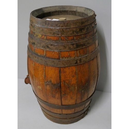 264 - A Spanish coopered oak barrel