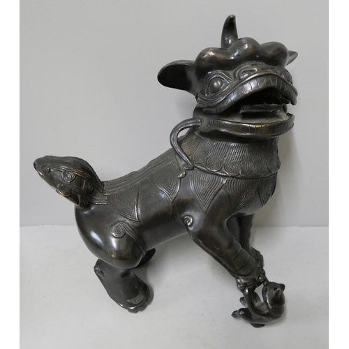 271 - A large Chinese bronze Dog of Foe