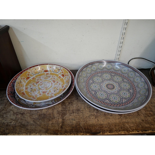 273 - Assorted porcelain chargers and plates