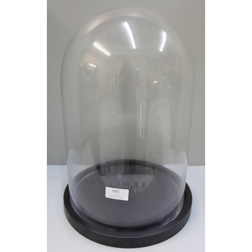 283 - A glass display dome on stand