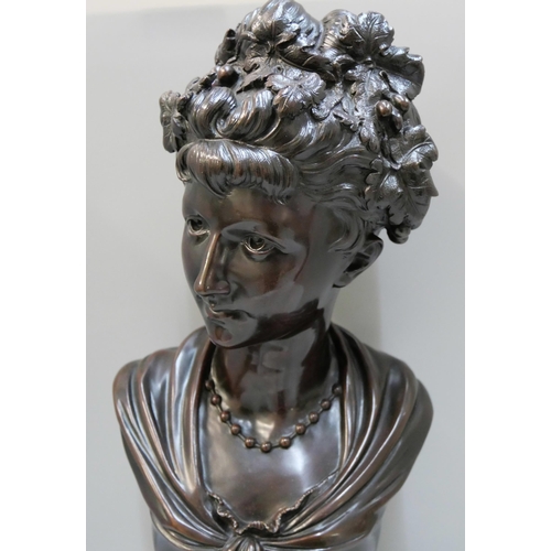 305 - An Art Nouveau style bronze bust of a lady