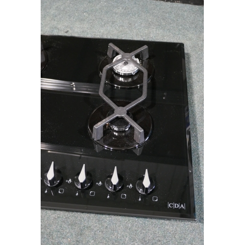 3001 - CDA Gas-on-Glass 4 Burner Hob (H44xW595xD515)  (model no. HVG621BL) original RRP £208.34 inc. VAT (4... 