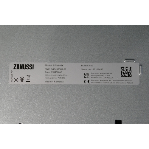 3008 - Zanussi 4-Zone Induction Hob (H44xW590xD520) (model no. ZITN643K) original RRP £249.17 inc. VAT (422... 