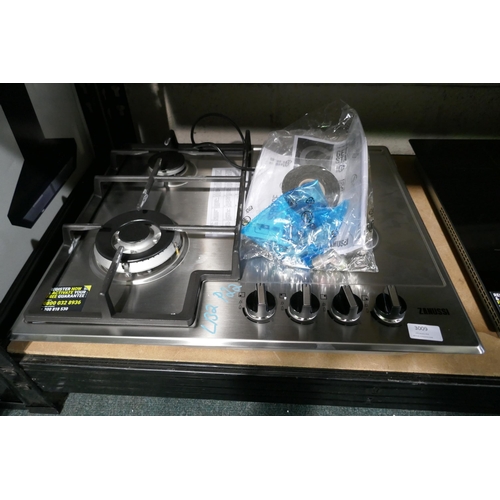 3009 - Zanussi 4-Zone Gas Hob (Incomplete) (H40xW595xD510)  (model no. ZGNN645X) original RRP £165.83 inc. ... 