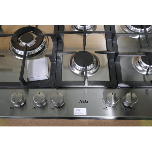 3024 - AEG 5 Burner Gas Hob (H40xW745xD510) (model no. HGB75500SM) original RRP £332.50 inc. VAT (422-73) *... 