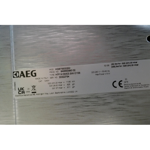 3024 - AEG 5 Burner Gas Hob (H40xW745xD510) (model no. HGB75500SM) original RRP £332.50 inc. VAT (422-73) *... 