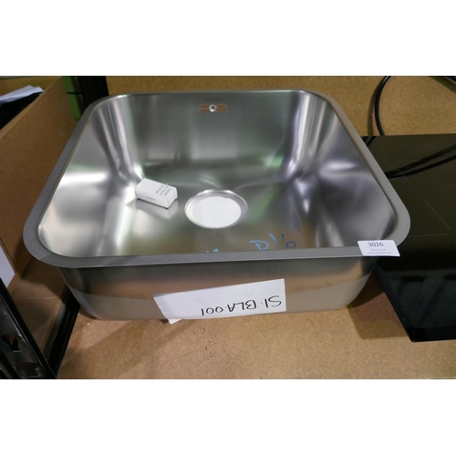 3026 - Ecuador Undermount Stainless Steel 1 Bowl Sink (400x400), original RRP £132.50 inc. VAT (422-112) * ... 