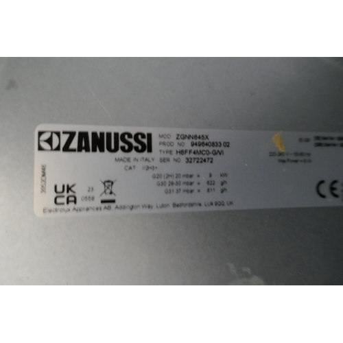 3040 - Zanussi 4-Zone Gas Hob (H40xW595xD510)  (model no. ZGNN645X) original RRP £165.83 inc. VAT (422-68) ... 