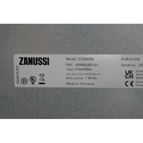 3044 - Zanussi 4-Zone Induction Hob (H44xW590xD520) (model no. ZITN643K) original RRP £249.17 inc. VAT (422... 