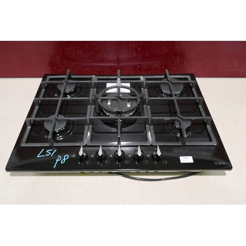 3088 - CDA Gas-on-Glass 5 Burner Hob - Model HG7251BL (422-51) * This lot is subject to VAT