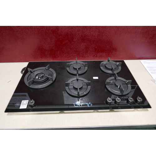 3093 - Bertazzoni Gas on Glass 5 Burner Hob (H60xW893xD525) - model no:- P905LPROGNE, original RRP £707.50 ... 