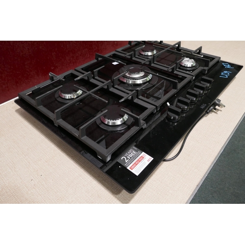 3094 - AEG 5 Burner Gas on Glass Hob (H61xW740xD510) - model no.:- HKB75450NB, original RRP £474.17 inc. VA... 