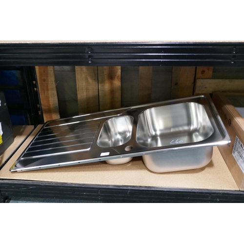 3099 - Andros RVS Stainless Steel 1.5 Sink (500x1000) -  (422-60) * This lot is subject to VAT