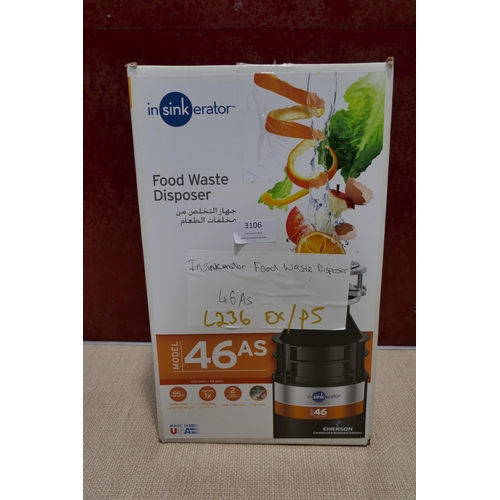 3106 - Insinkerator Food Waste Disposal Unit, model no: 46AS, inc VAT (4194-236) *This lot is subject to VA... 