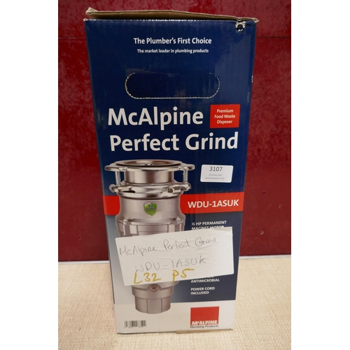 3107 - McAlpine Perfect Grind Food Waste Disposer, model WDU-1ASUK, original RRP £100 inc. VAT (4194-32) *T... 