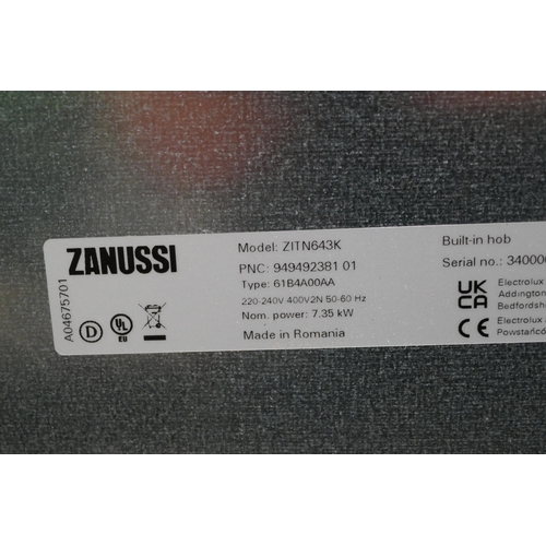 3108 - Zanussi 4 Zone Induction Hob (H44xW590xD520) - model no.:- ZITN643K, original RRP £249.17 inc. VAT (... 