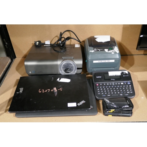 3115 - Assorted misc. electricals including Brother label printer, two Lenovo Think Pads, Zebra printer and... 