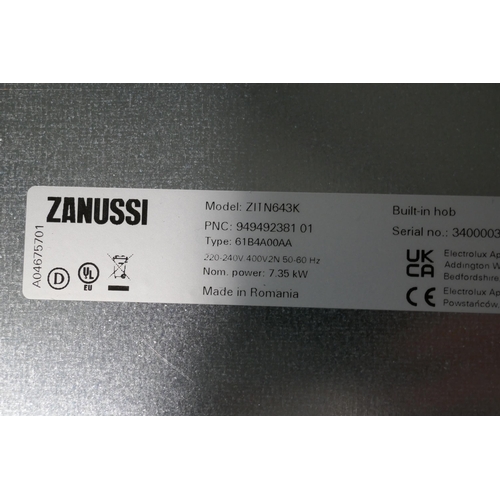 3127 - Zanussi 4 ZoneInduction Hob, Model ZITN643K (4194-111) *This lot is subject to VAT