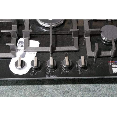 3128 - Bosch Gas on Glass 5 Burner Hob With Flameselect (H45xW752xD520) - model no.:- PPQ7A6B90, original R... 