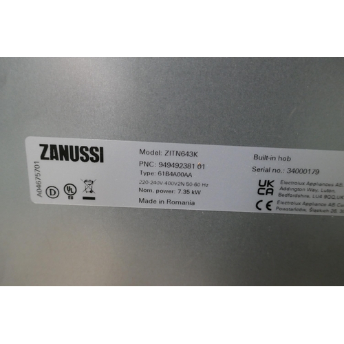 3143 - Zanussi 4 Zone Induction Hob (H44xW590xD520) - model no.:- ZITN643K, original RRP £249.17 inc. VAT (... 