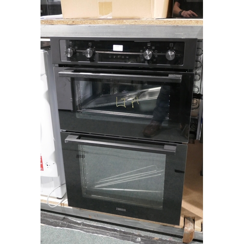 3164 - Zanussi Built-in Double Oven - Missing Shelves - Model ZKCNA7KN (H888xW594xD568), original RRP £540.... 