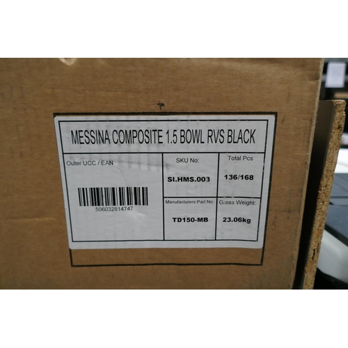 3167 - Messina Composite 1.5 Bowl Black Sink  (4194-84) *This lot is subject to VAT