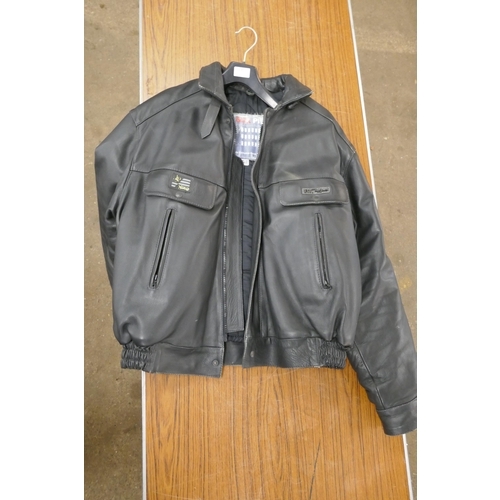 2290 - A gent's vintage JPS/Norton motorcycle leather jacket size XL