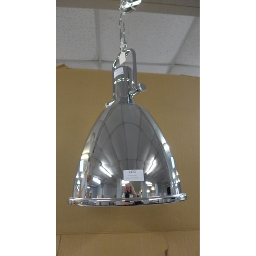1502 - A chrome conical pendant light