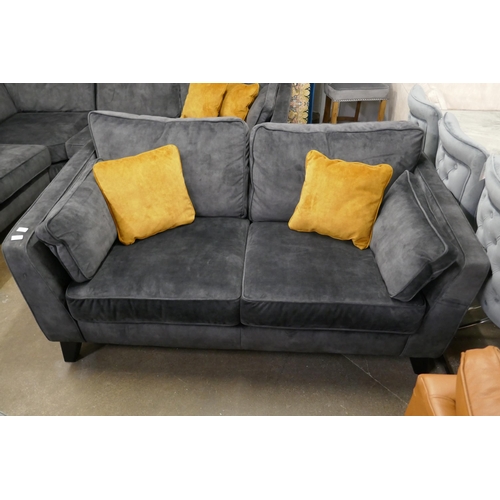 1389 - A Barker & Stonehouse charcoal velvet two seater sofa RRP £1035