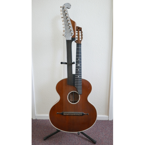 874 - A Viennese-style 15-string contra guitar (Schrammel guitar) made by master luthier Ignaz Roider of M... 