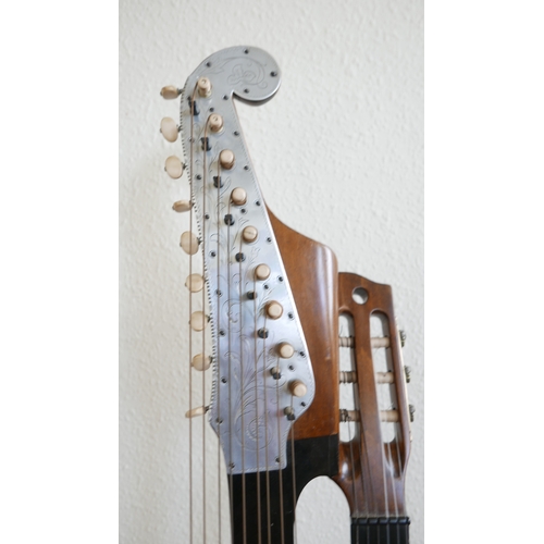 874 - A Viennese-style 15-string contra guitar (Schrammel guitar) made by master luthier Ignaz Roider of M... 