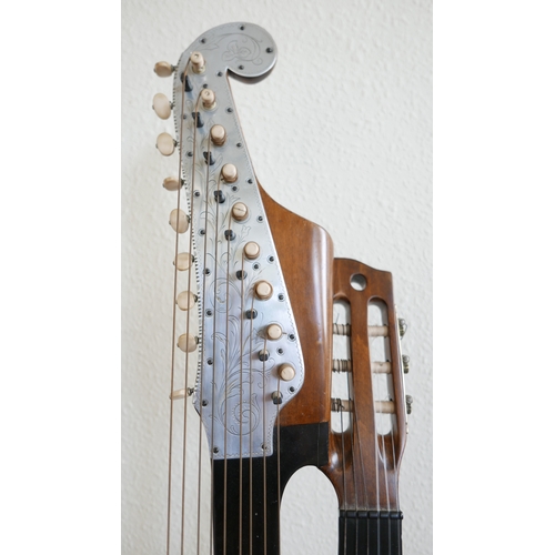 874 - A Viennese-style 15-string contra guitar (Schrammel guitar) made by master luthier Ignaz Roider of M... 