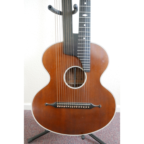 874 - A Viennese-style 15-string contra guitar (Schrammel guitar) made by master luthier Ignaz Roider of M... 