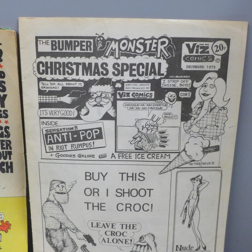 621 - A copy (reprint) of the first Viz comic, The Bumper Monster Christmas Special and issue no. 55